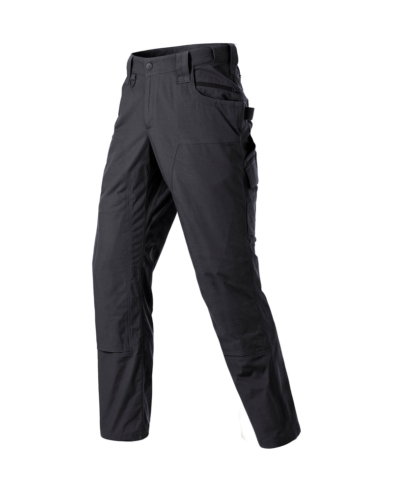 STRAUSS Double Front Ripstop Cargo Work Pants e.s.e:pic in black, front view