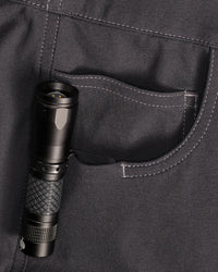 Close-up of pocket and waistband details on Women's Leggings e.s.e:pic in black
