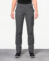 Women's Ripstop Cargo Work Pants e.s.e:pic in carbon gray worn by a model, front view