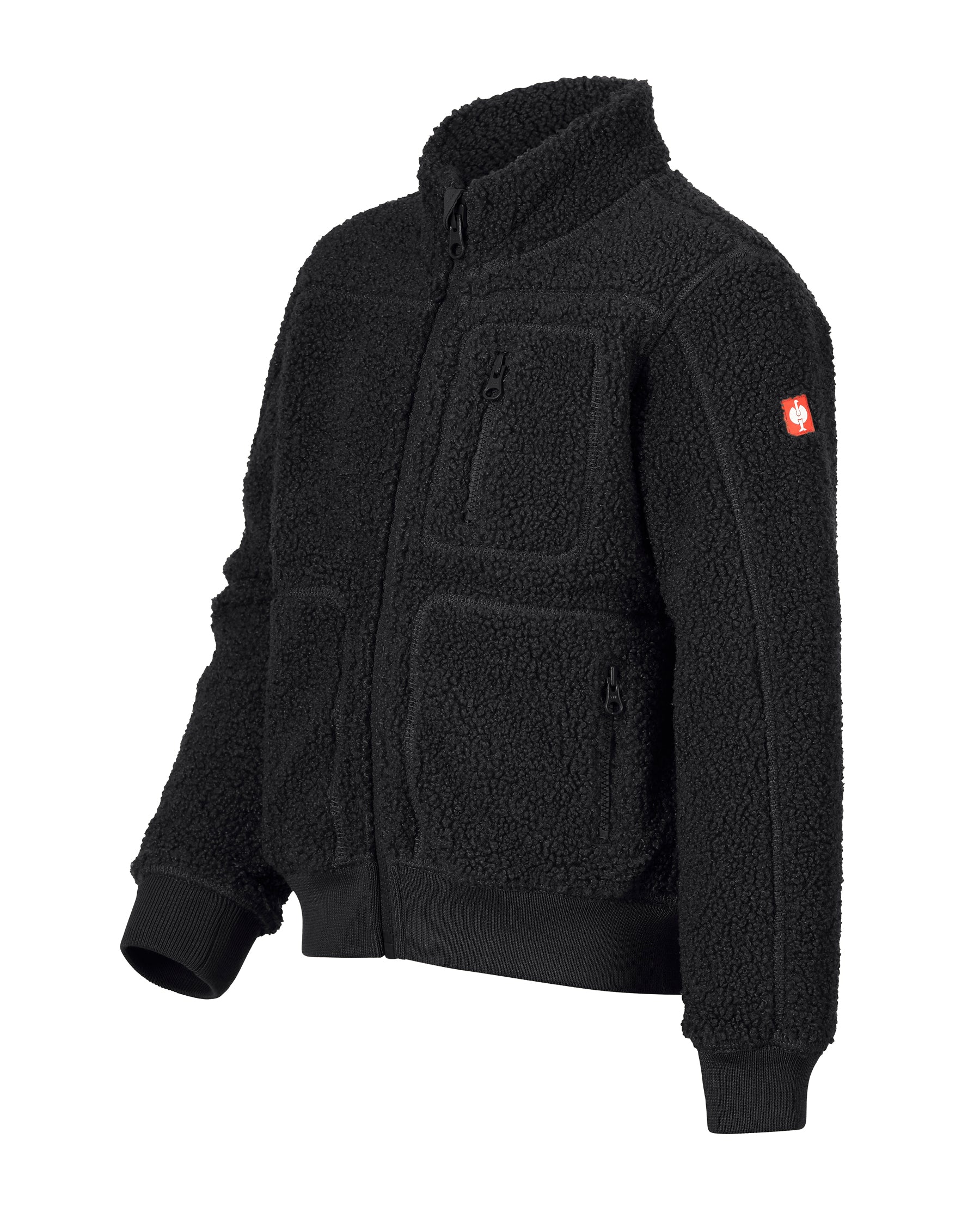 STRAUSS kids' e.s.e:pic sherpa fleece jacket in black