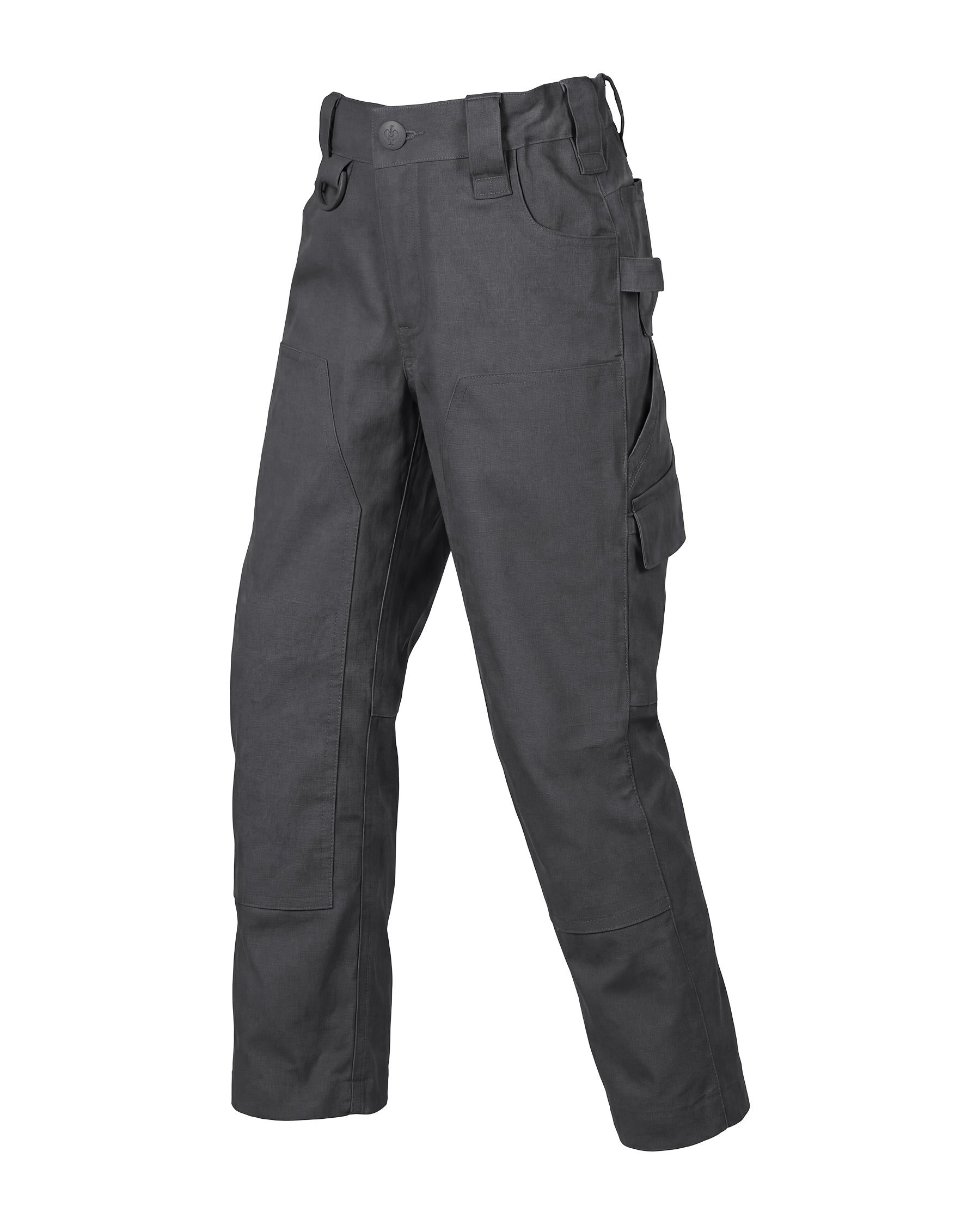 STRAUSS Kids' Double Front Ripstop Cargo Pants e.s.e:pic in carbon gray, front view