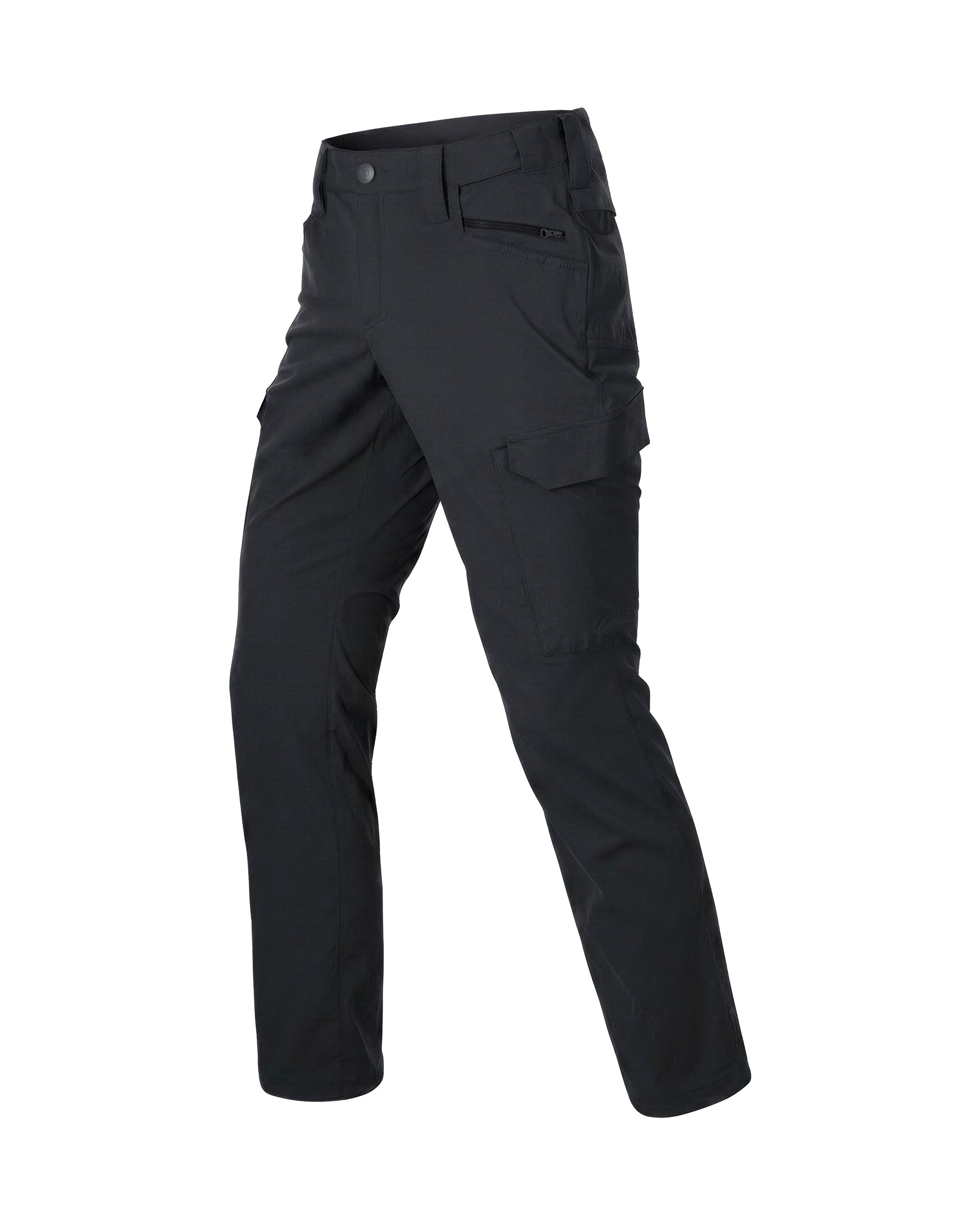 STRAUSS Stretch Ripstop Cargo Work Pants e.s.taktik in black, front view