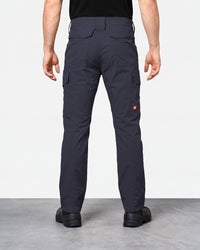 Stretch Ripstop Cargo Work Pants e.s.taktik in nero blue worn by a model, rear view