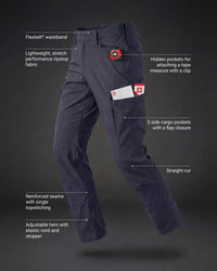 Feature view of Stretch Ripstop Cargo Work Pants e.s.taktik in nero blue, showing cargo pocket details