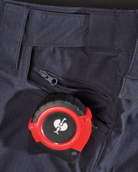 Close-up of reinforced fabric and seams on Stretch Ripstop Cargo Work Pants e.s.taktik in nero blue