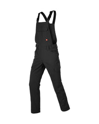 STRAUSS Stretch Ripstop Cargo Work Bib Overall e.s.taktik in black, front view