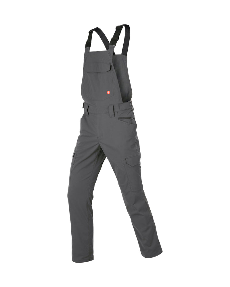 STRAUSS Stretch Ripstop Cargo Work Bib Overall e.s.taktik in carbon gray, front view