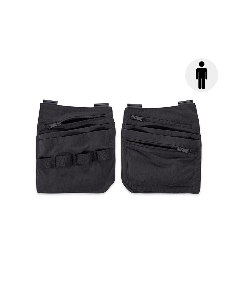 Black STRAUSS e.s.concrete light tool bags with modular pockets and belt attachment points.