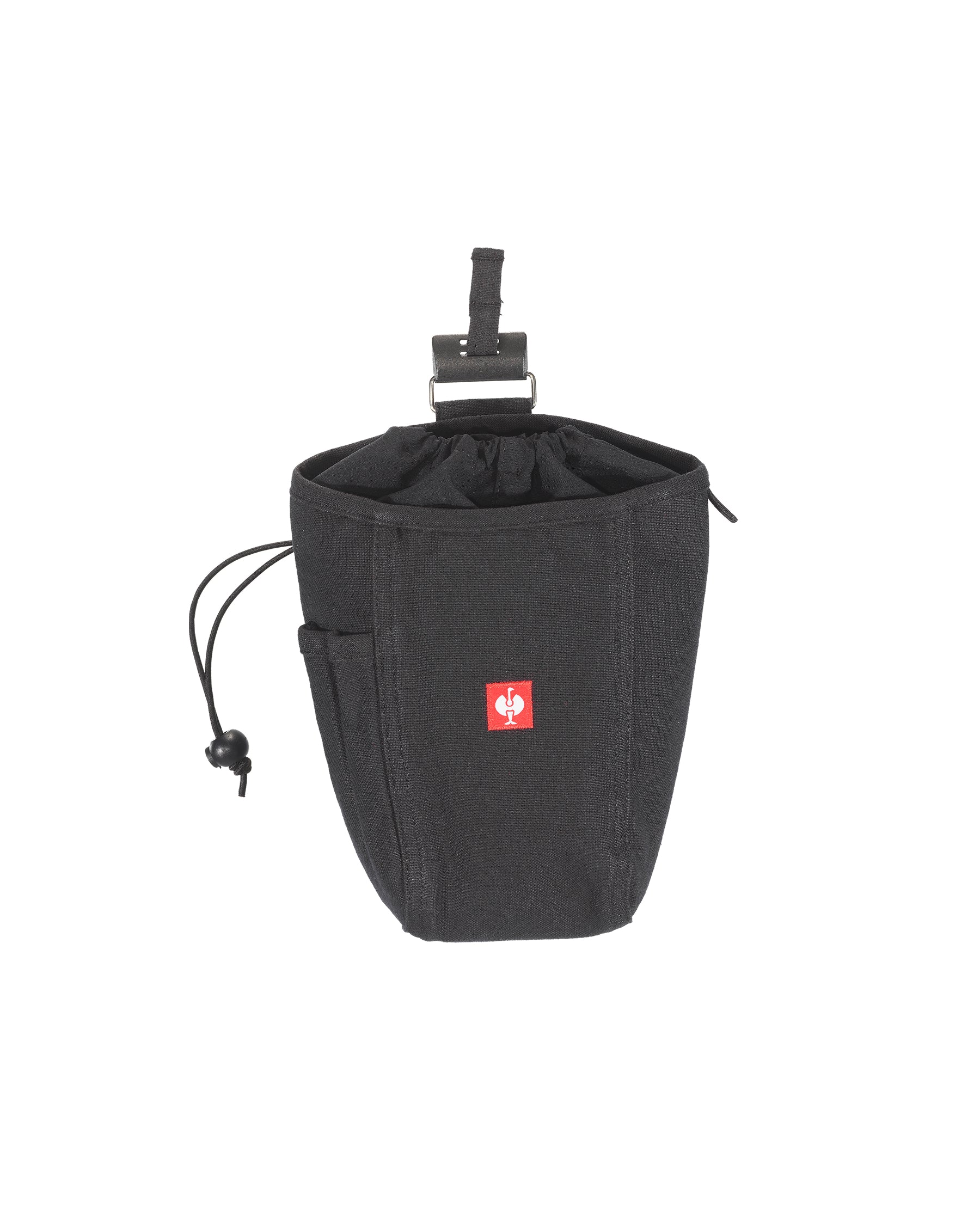 Black STRAUSS e.s.iconic nail bag with modular pockets and belt attachment points.