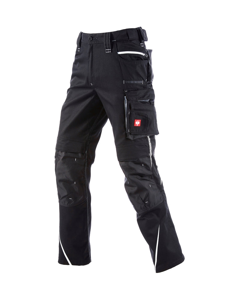 STRAUSS Cargo Work Pants e.s.motion 2020 in black/platinum, front view