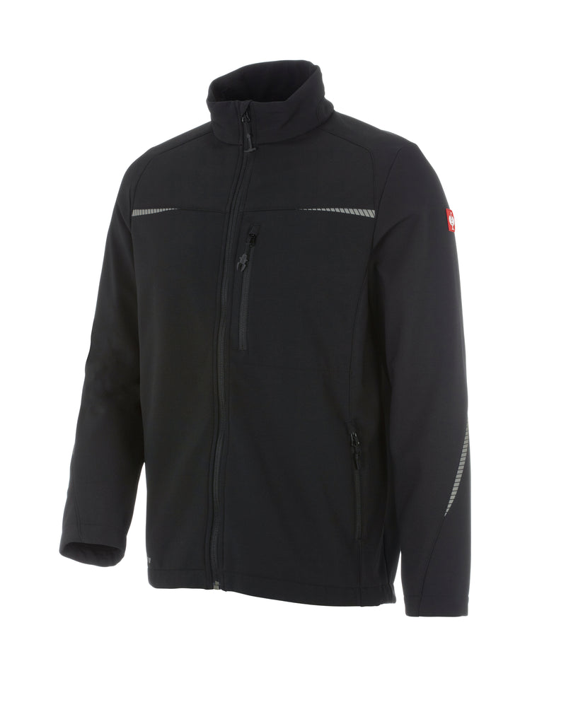 STRAUSS e.s.motion 2020 softshell jacket in black, front view