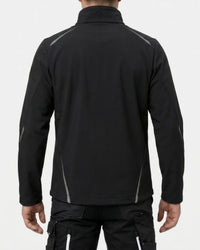 STRAUSS e.s.motion 2020 softshell jacket in black worn, back view