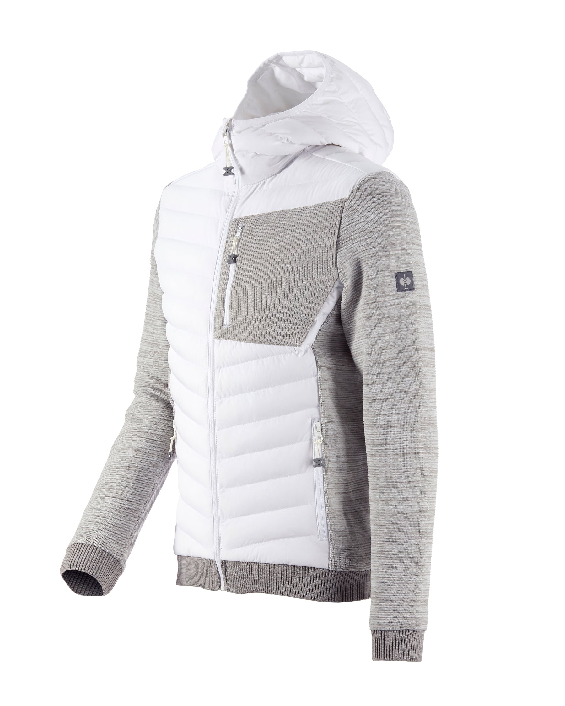 STRAUSS e.s.motion ten hybrid hooded jacket in white melange
