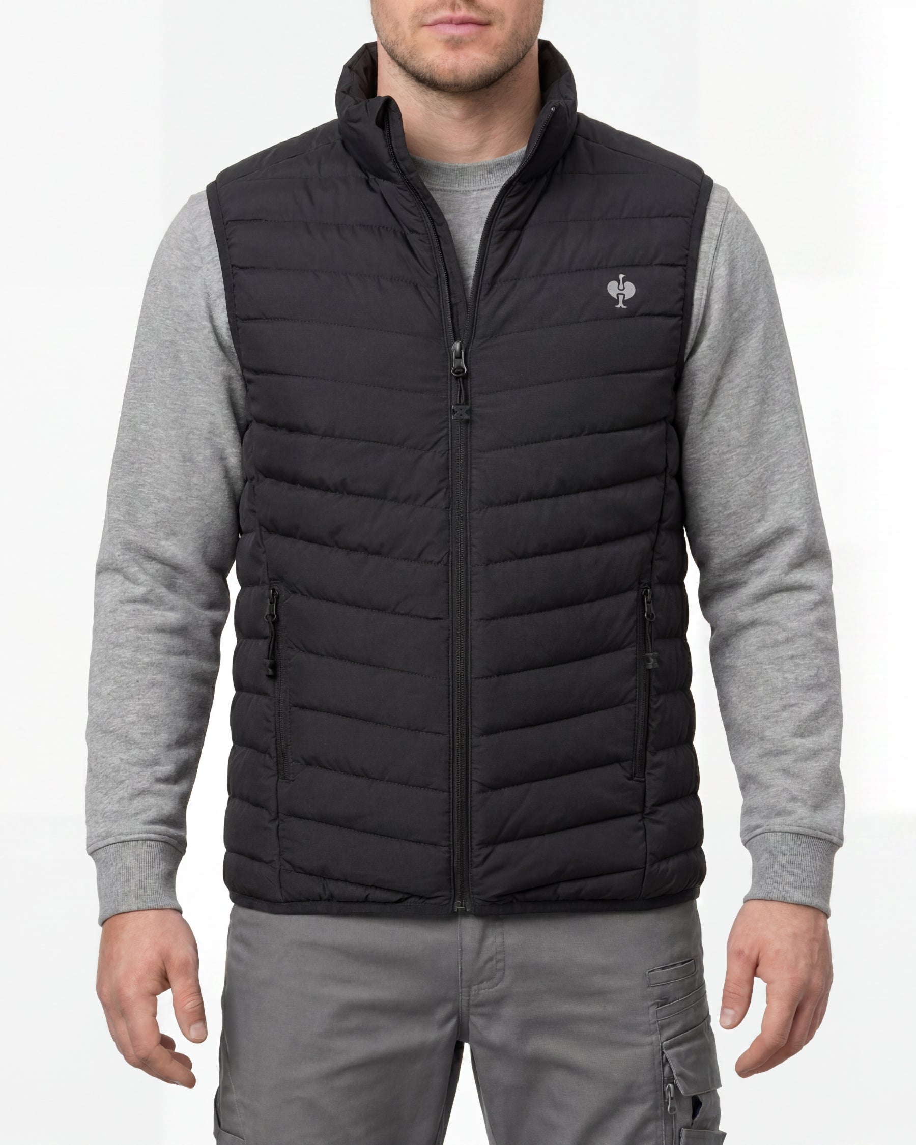 STRAUSS e.s.motion ten vest in oxid black worn, front view