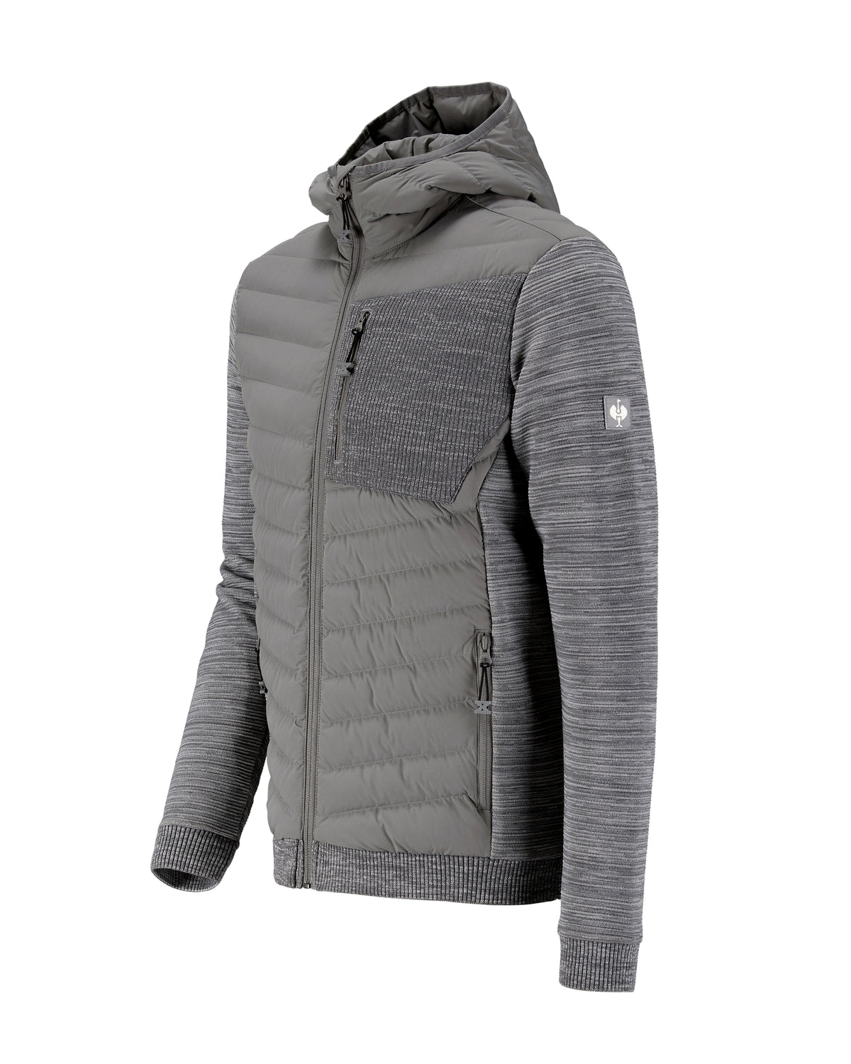 STRAUSS e.s.motion ten hybrid hooded jacket in gray melange