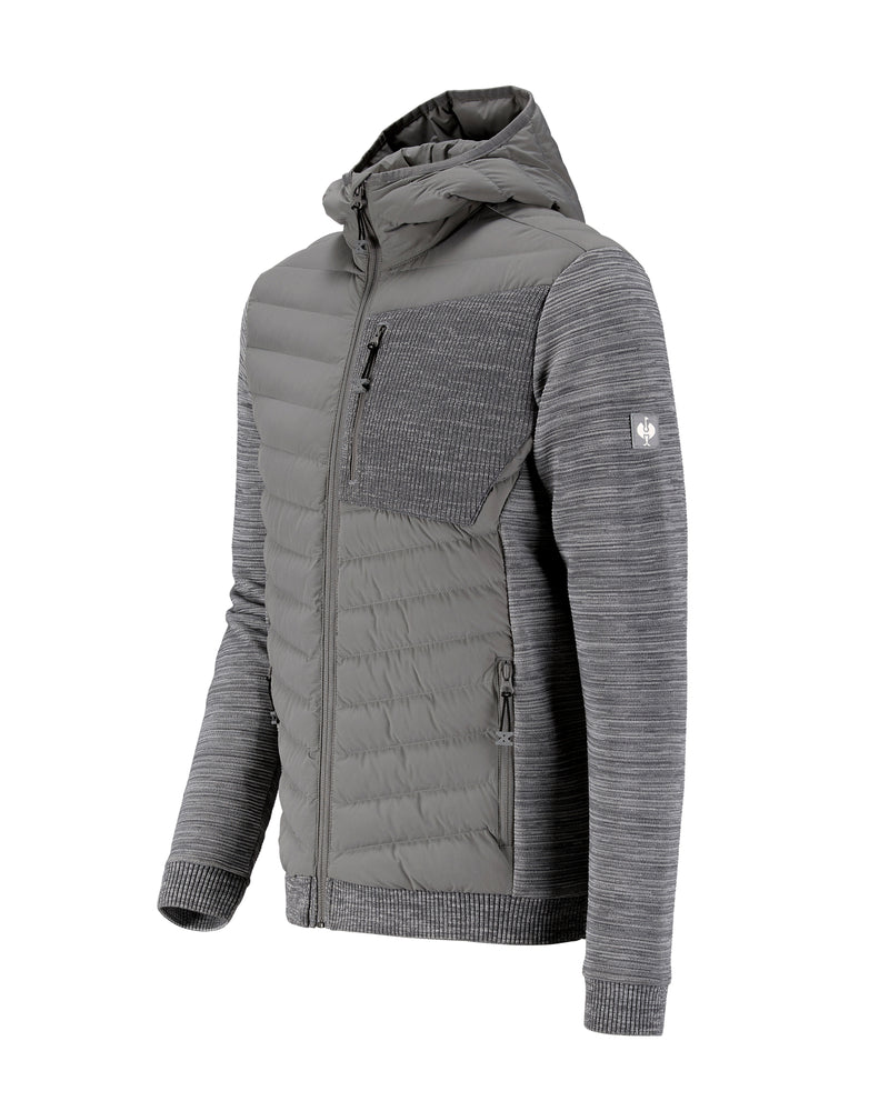 STRAUSS e.s.motion ten hybrid hooded jacket in gray melange