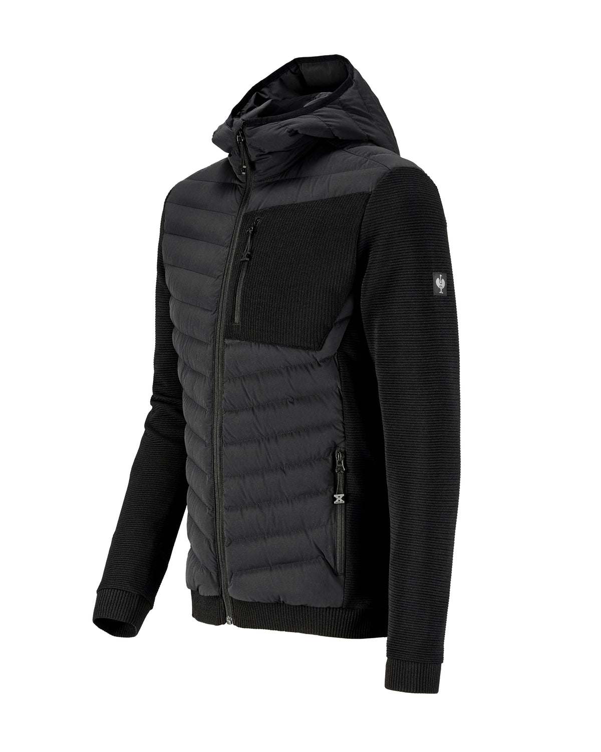 STRAUSS e.s.motion ten hybrid hooded jacket in black
