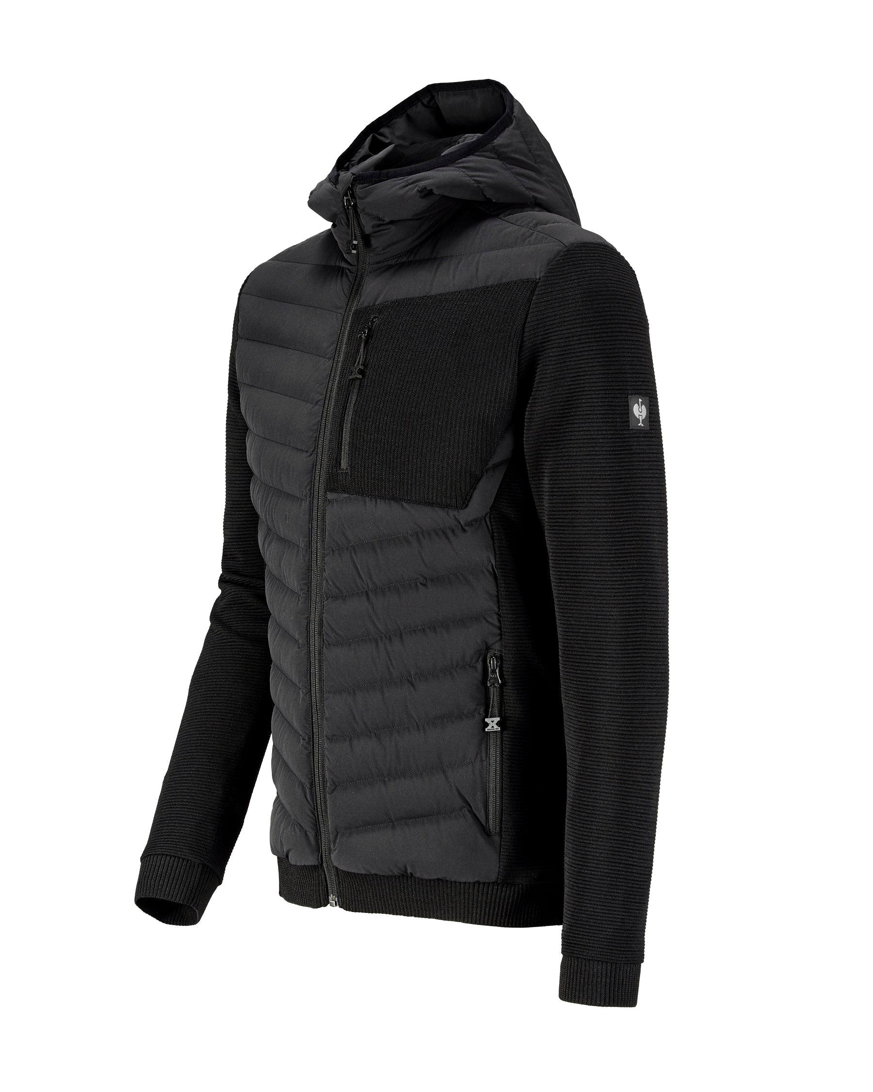 STRAUSS e.s.motion ten hybrid hooded jacket in black