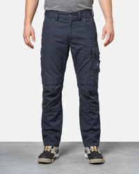 Cargo Work Pants e.s.motion ten in slate blue worn by a model, front view