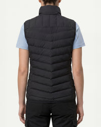 STRAUSS women's e.s.motion ten vest in oxid black worn, back view