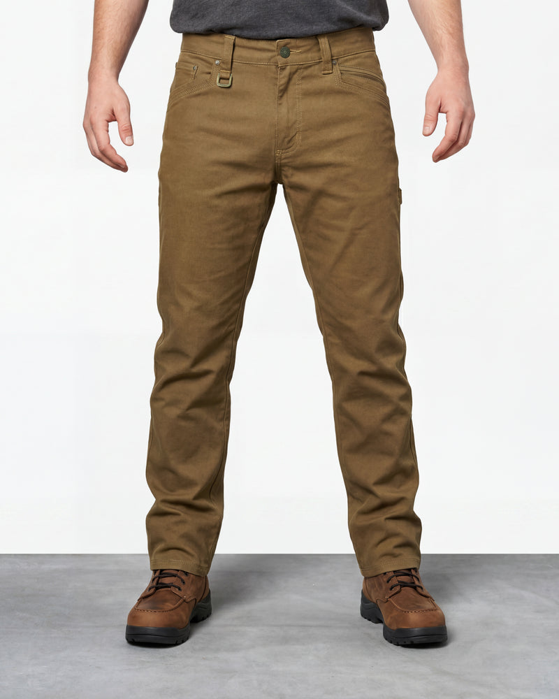 Multipocket Work Pants e.s.vintage in sepia worn by a model, front view