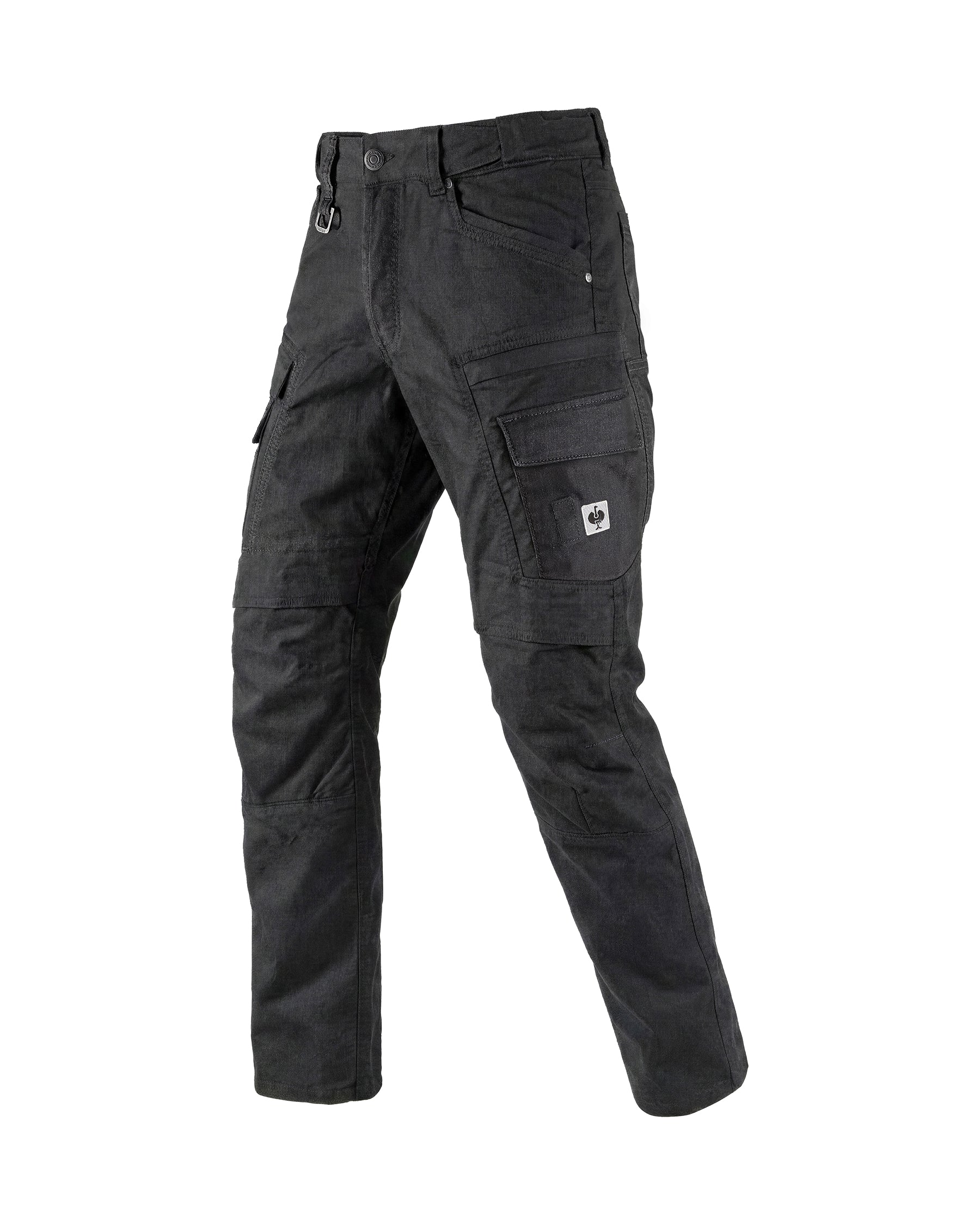 STRAUSS Cargo Work Pants e.s.vintage in black, front view