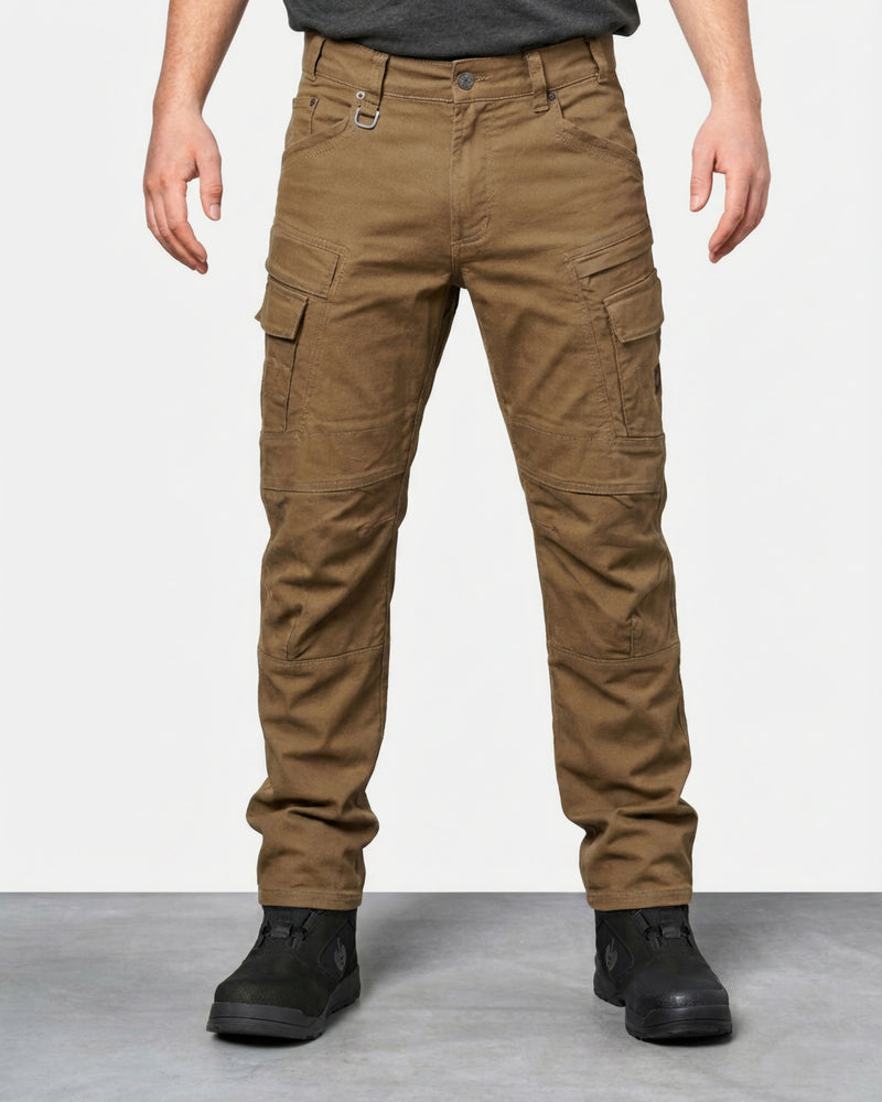 Cargo Work Pants e.s.vintage in sepia worn by a model, front view