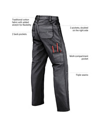 Feature view of Work Pants e.s.iconic in black, showing workwear pocket details