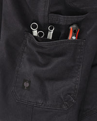 Close-up of pocket and workwear details on Work Pants e.s.iconic in black