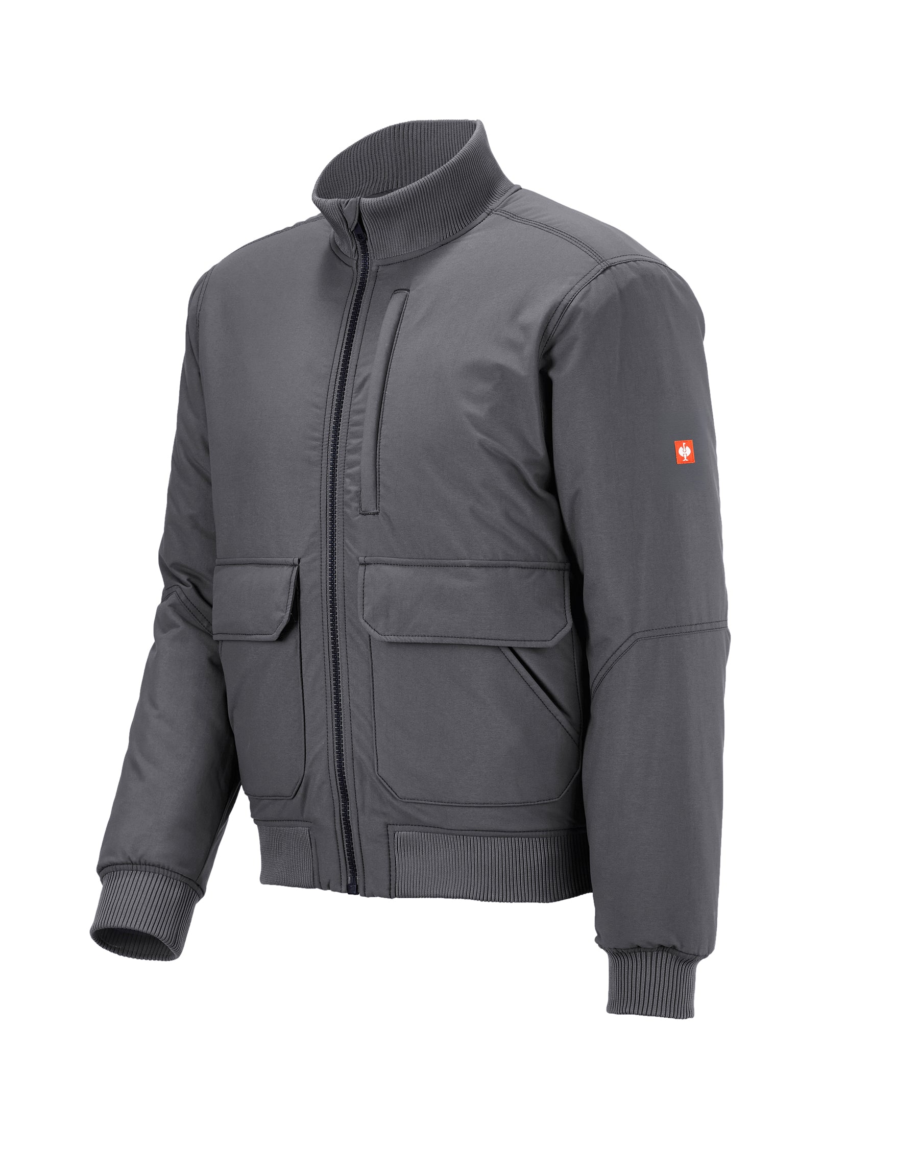 STRAUSS e.s.iconic bomber jacket in carbon gray, front view