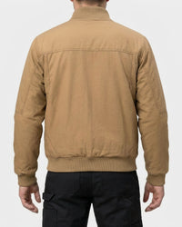 STRAUSS e.s.iconic bomber jacket in almond brown worn, back view