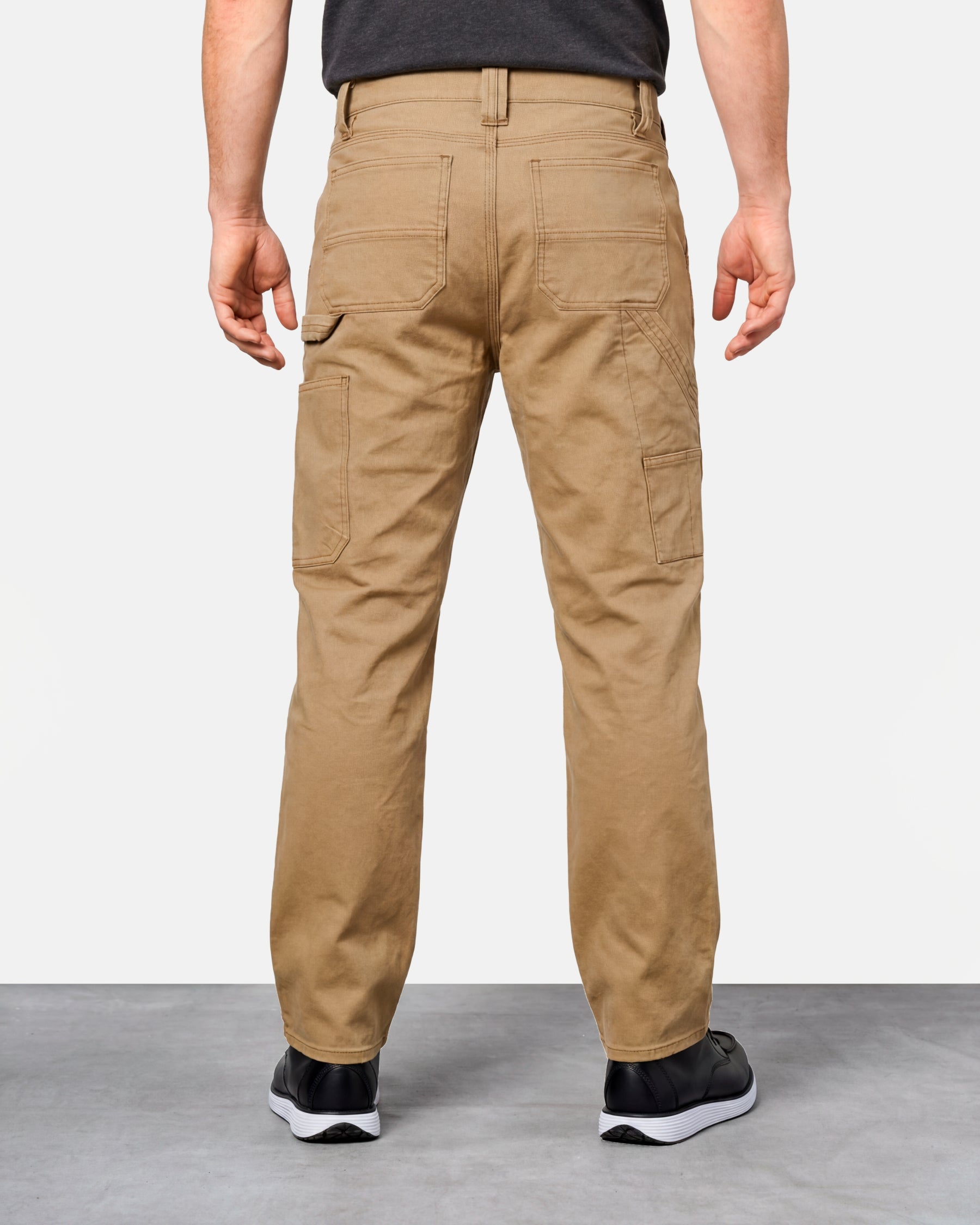 Work Pants e.s.iconic in almond brown worn by a model, rear view