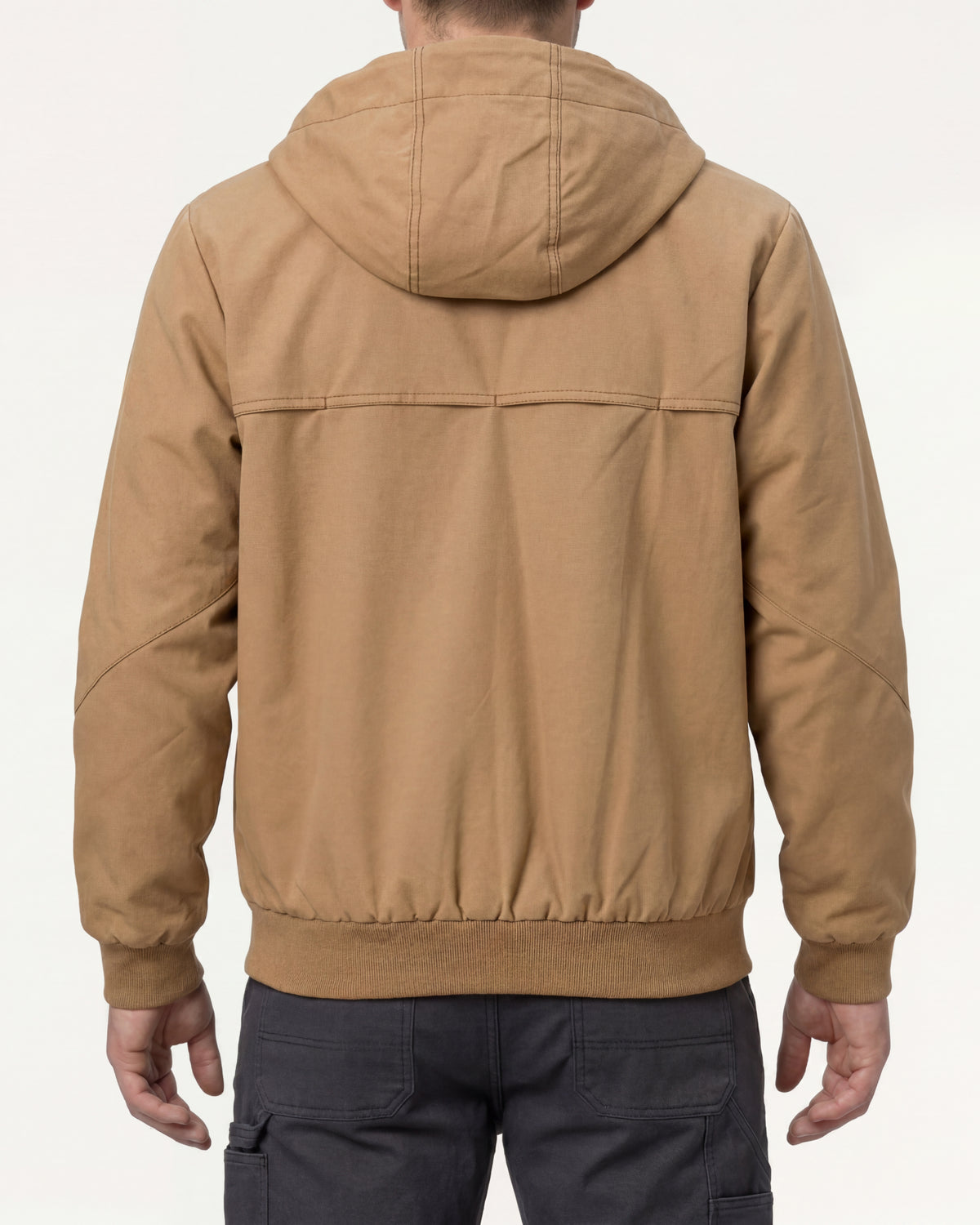 STRAUSS e.s.iconic lightweight jacket in almond brown worn, back view