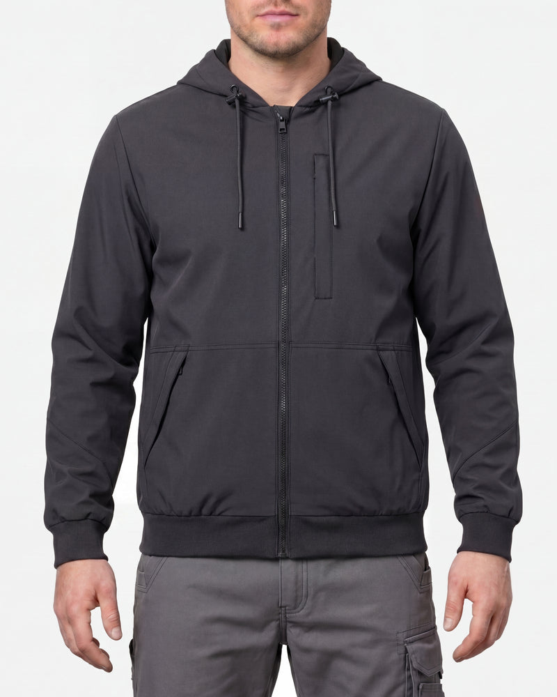STRAUSS e.s.iconic lightweight jacket in black worn, front view