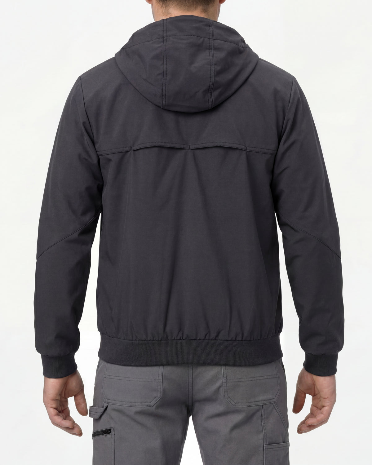 STRAUSS e.s.iconic lightweight jacket in black worn, back view