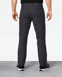 Double Front Work Pants e.s.iconic in black worn by a model, rear view