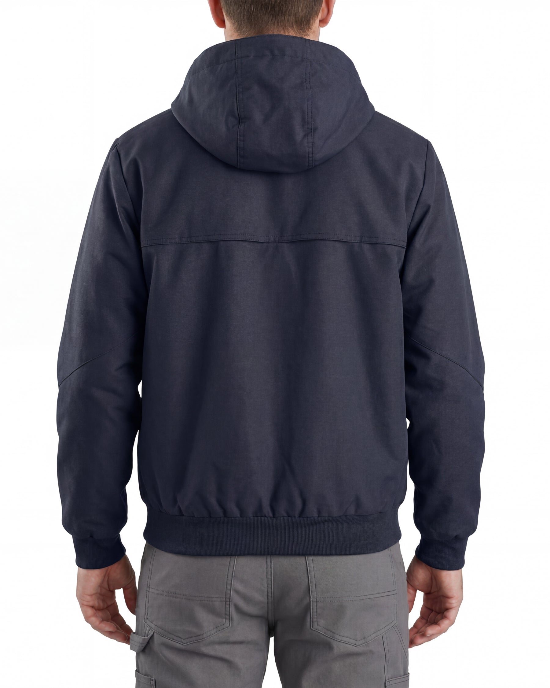 STRAUSS e.s.iconic lightweight jacket in nero blue worn, back view