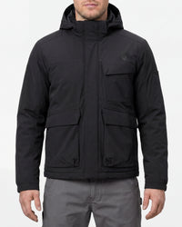 STRAUSS e.s.trail winter jacket in black worn, front view