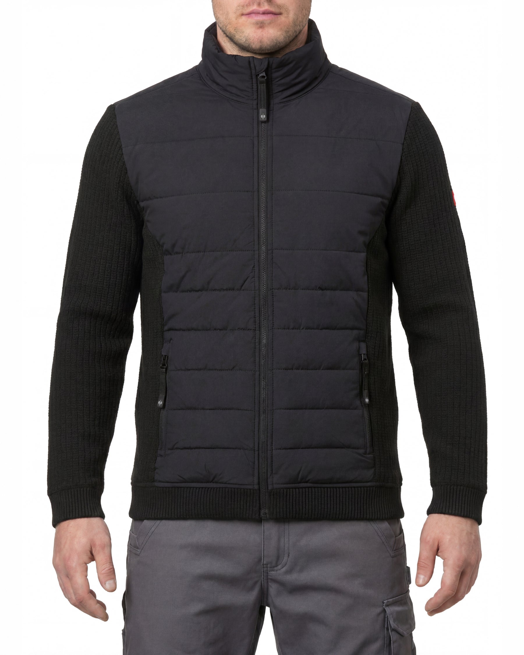 STRAUSS e.s.trail pure hybrid jacket in black worn, front view