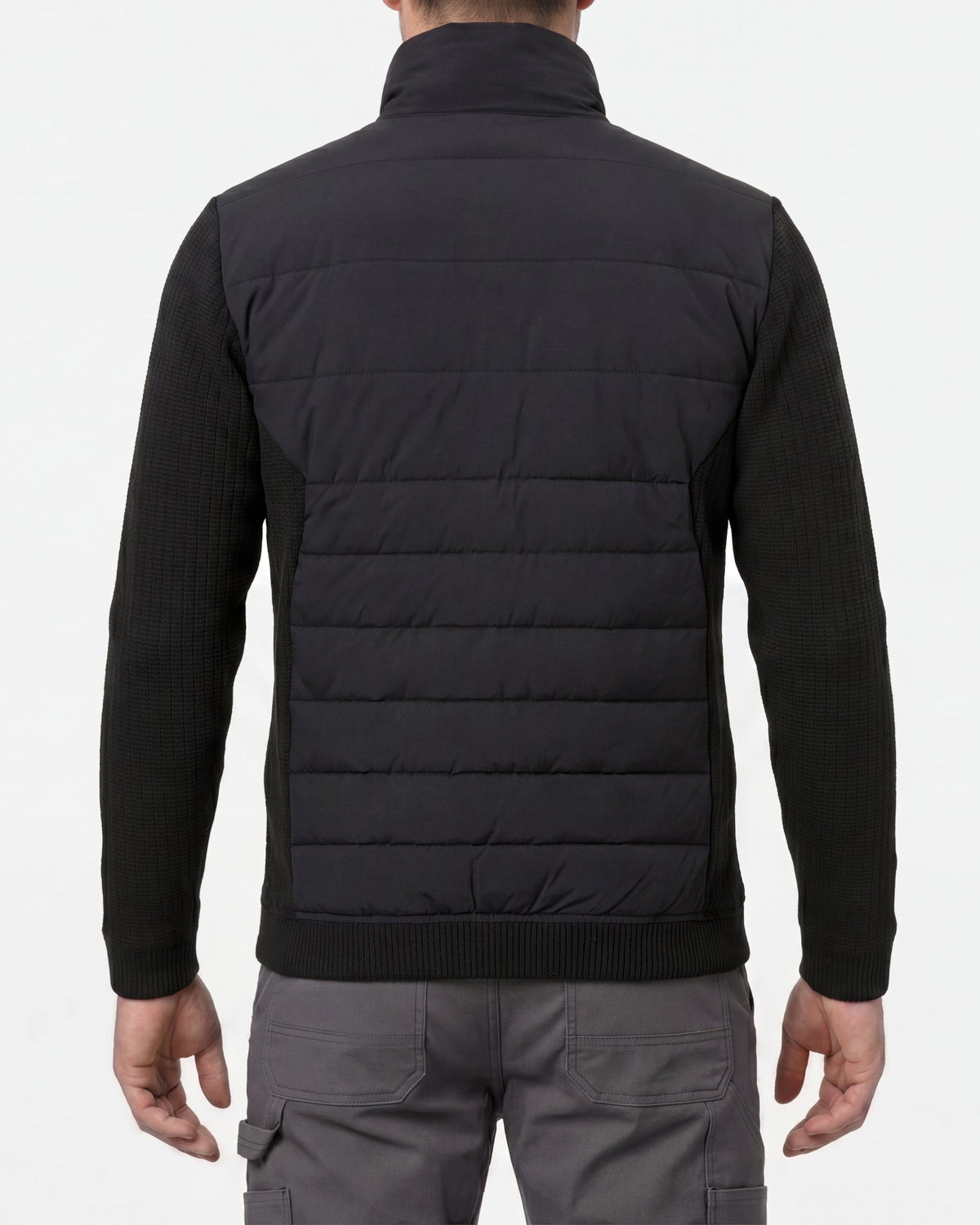 STRAUSS e.s.trail pure hybrid jacket in black worn, back view