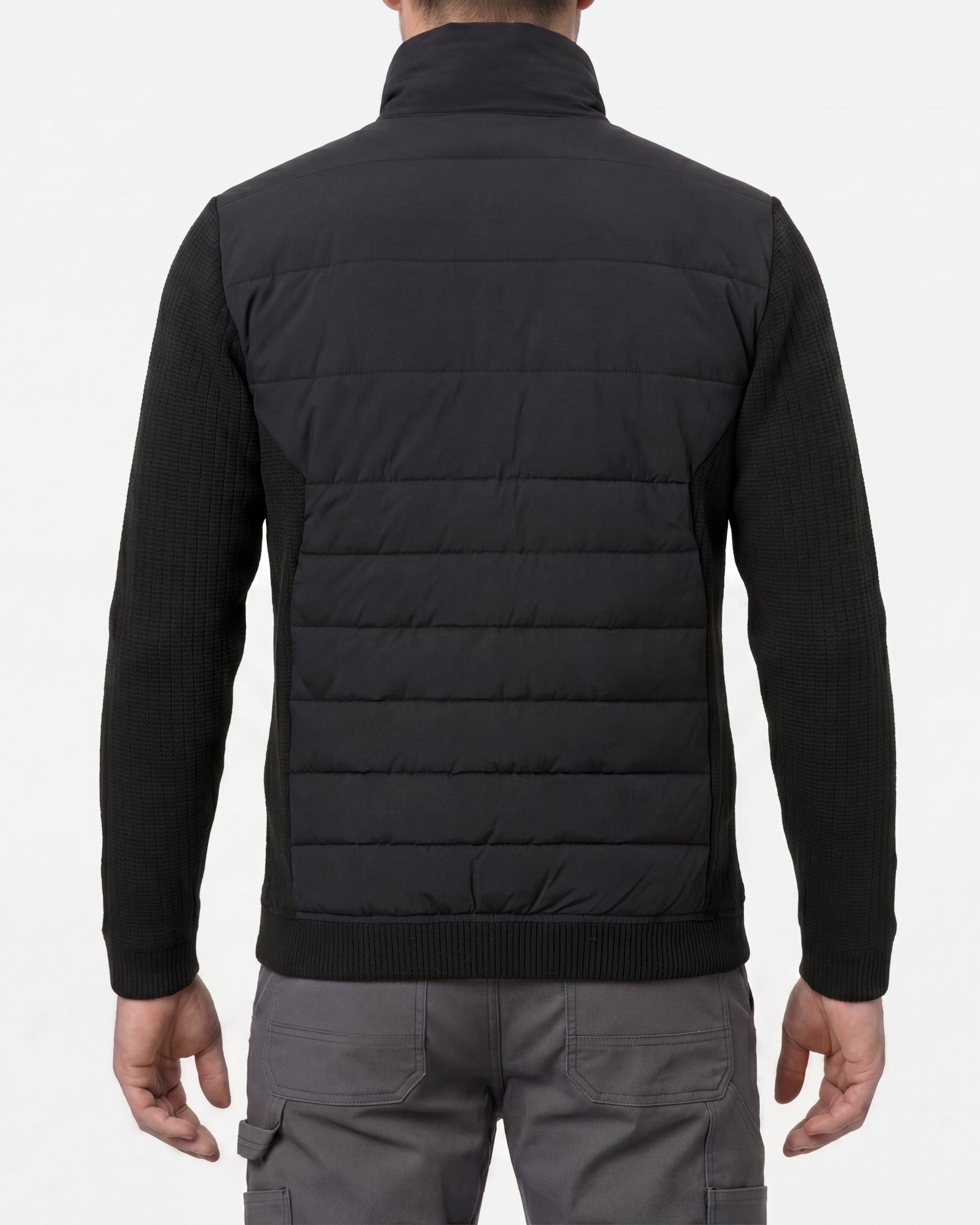 STRAUSS e.s.trail pure hybrid jacket in black worn, back view