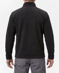 STRAUSS full-zip fleece jacket in black worn, back view
