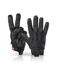 Black STRAUSS e.s.trail all-season gloves with textured palms, fitted cuffs, and reinforced work grip.