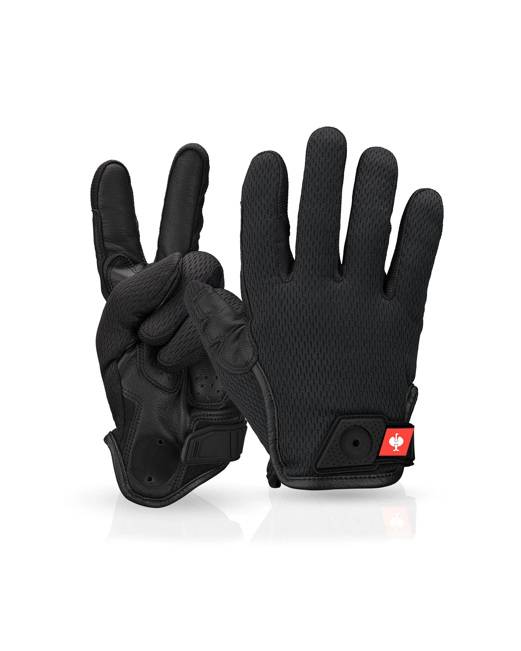Black STRAUSS light assembly protection gloves with textured palms, fitted cuffs, and reinforced work grip.