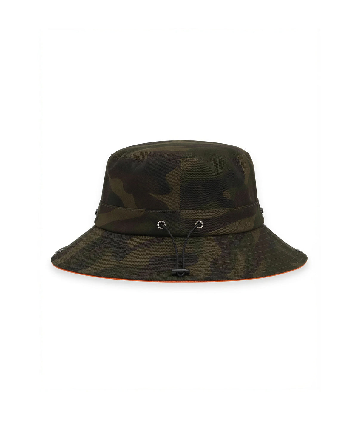 Camouflage STRAUSS kids' e.s.e:pic bucket hat showing fabric, brim shape, and logo detail.