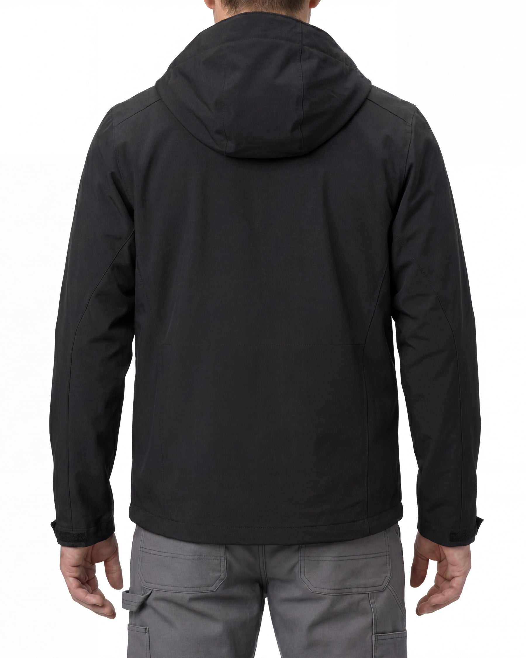 STRAUSS e.s.trail pure 3-in-1 functional snow jacket in black worn, back view