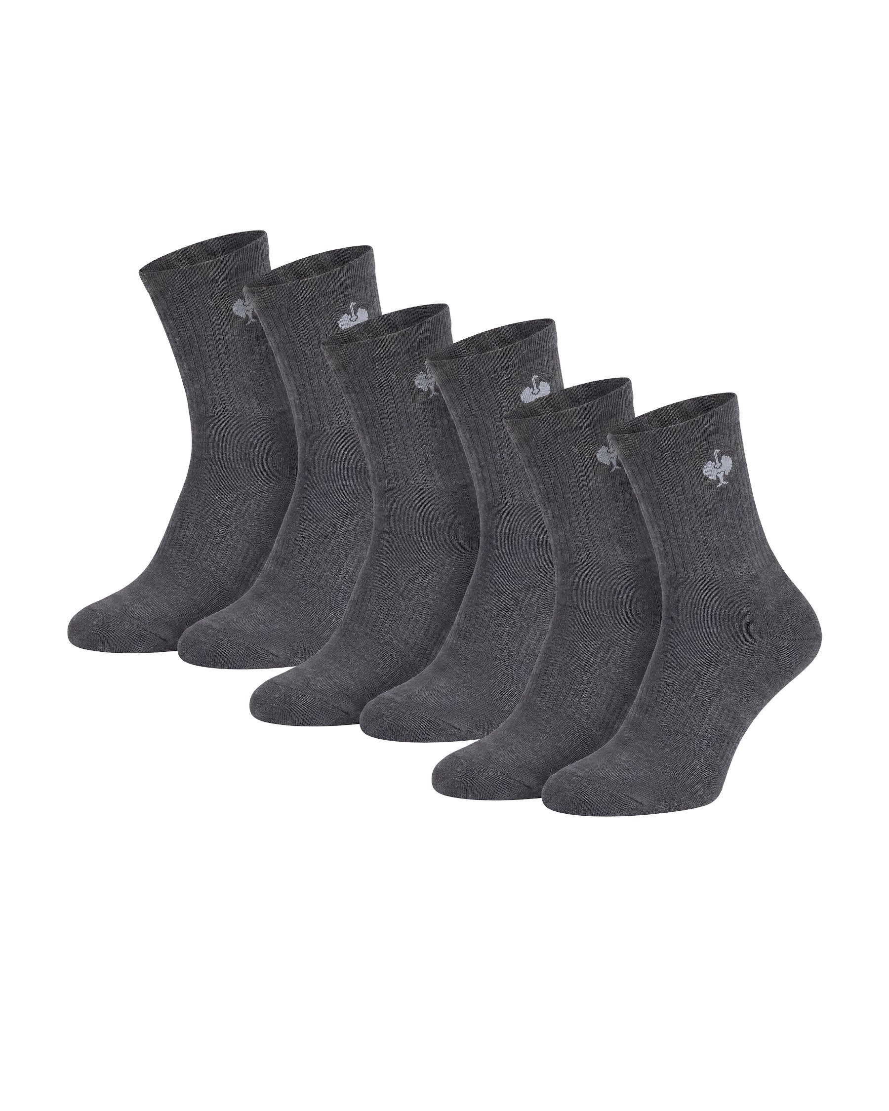 Anthracite STRAUSS classic all-round high-cut socks, 3-pack designed for high-cut work shoes and boots.