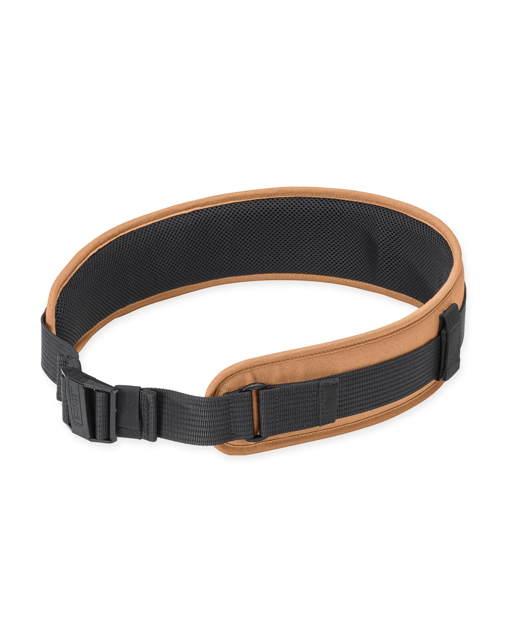 Almond brown STRAUSS e.s.iconic tool belt with buckle closure and attachment points for work accessories.