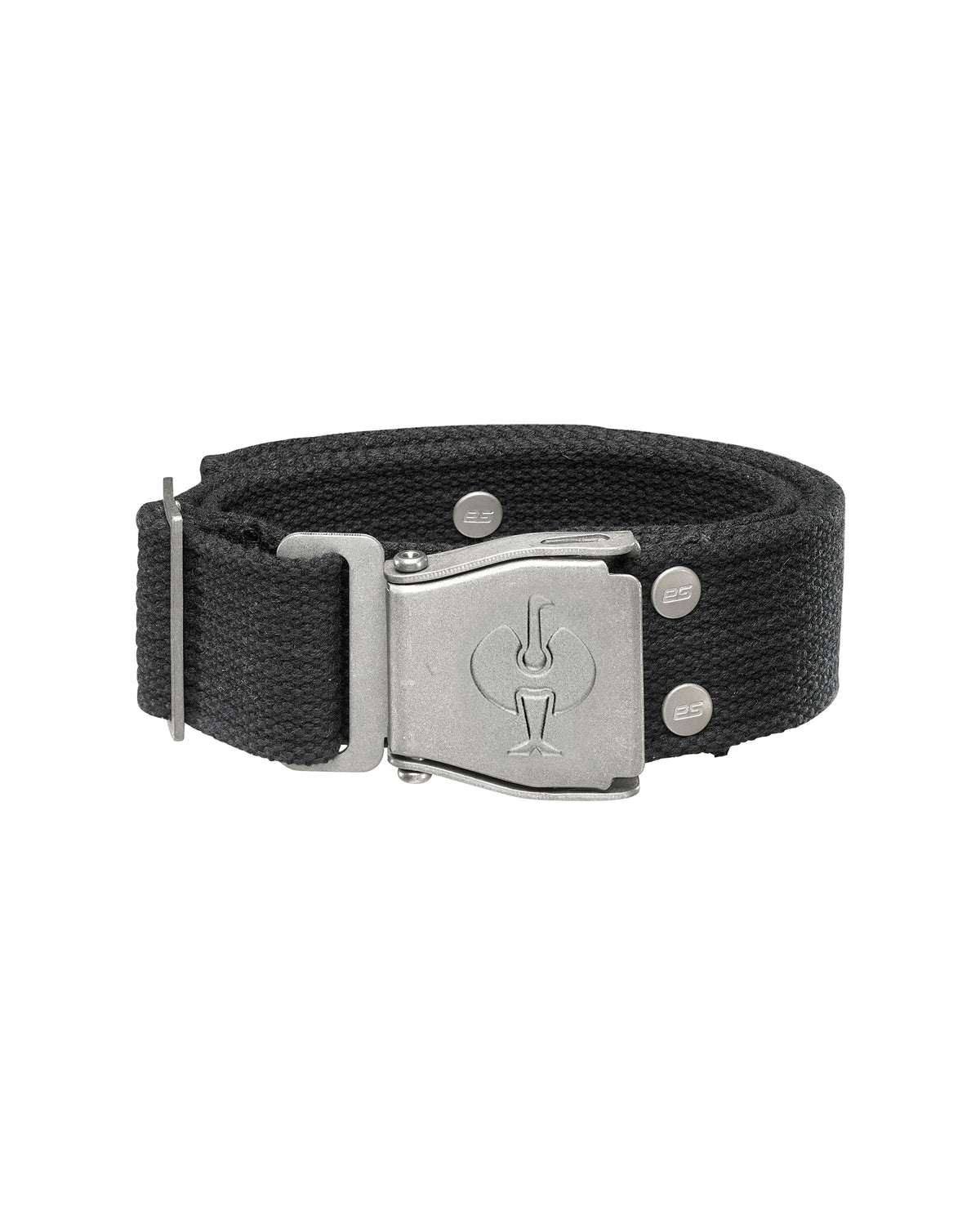 Black STRAUSS e.s.motion belt with buckle closure and attachment points for work accessories.