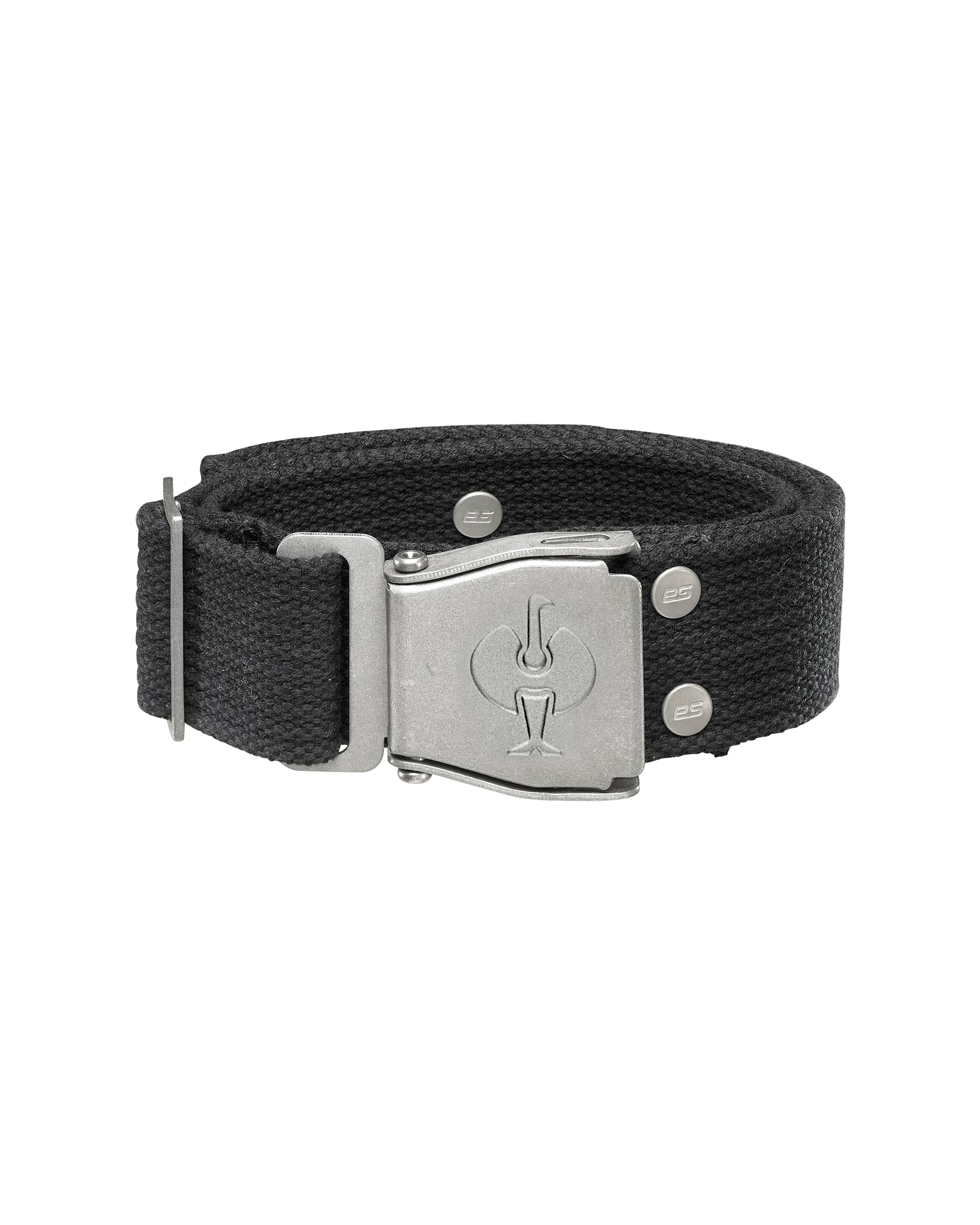 Black STRAUSS e.s.motion belt with buckle closure and attachment points for work accessories.